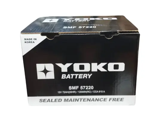 Batería YOKO SMF 57220 - 12V 72AH - Mantenimiento Libre