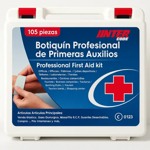 "Botiquín Profesional de Primeros Auxilios 105 Piezas – Esencial para Oficinas, Empresas y Espacios Comerciales en Chile"