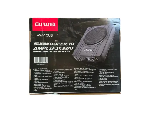 Subwoofer Amplificado Aiwa AW-10US - Potencia y Graves Profundos para tu Vehículo